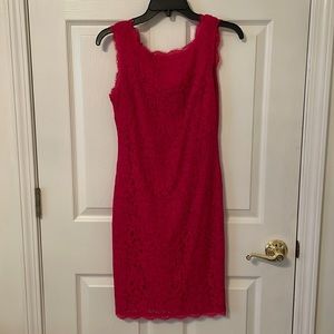 Adrianna Papell size 2 hot pink lace dress